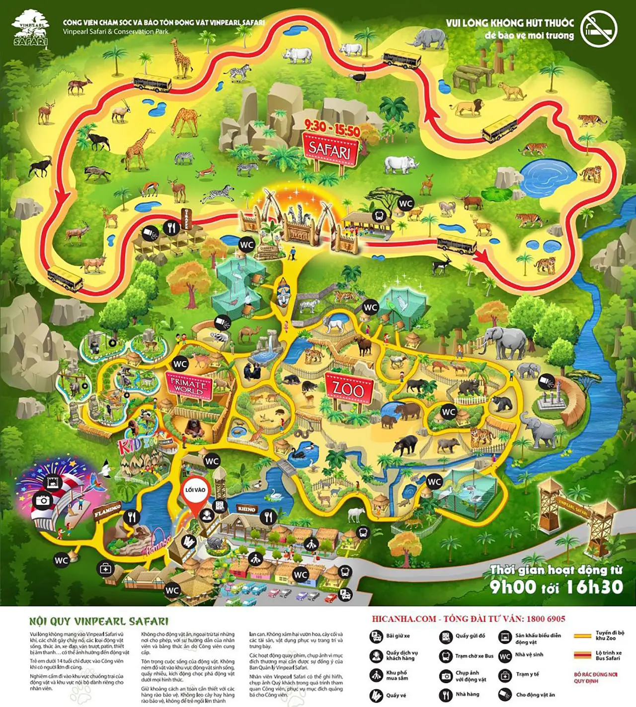 Bản đồ vườn thú Vinpearl Safari Phú Quốc