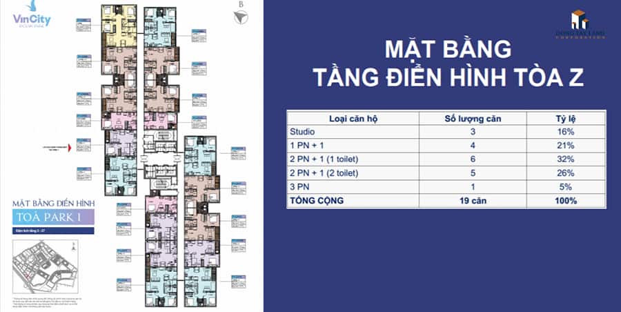 Mặt bằng tầng điển hình tòa Z Mặt bằng tầng điển hình tòa Z