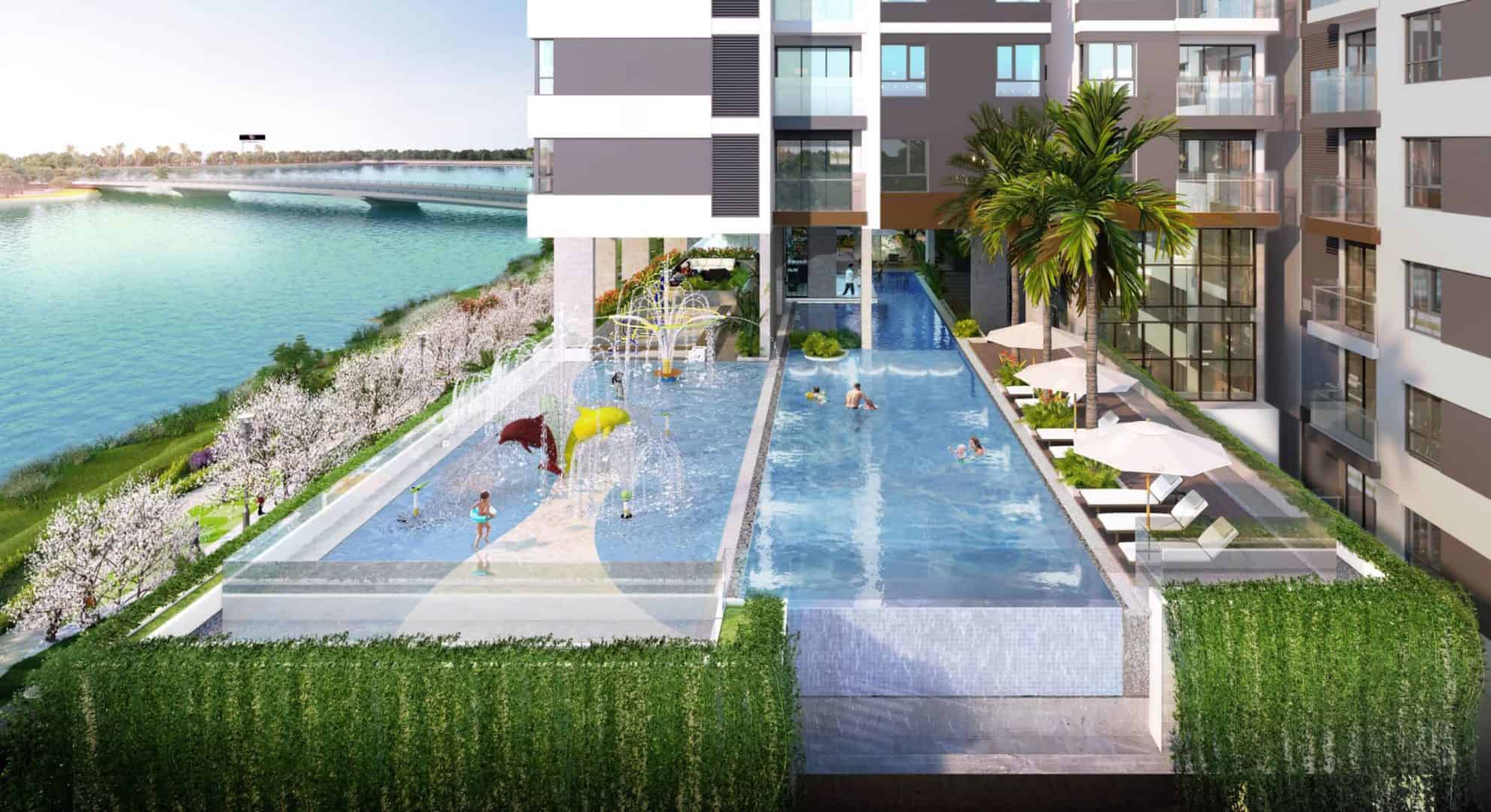 Toàn cảnh Hồ Bơi vô cực dự án D’Lusso
