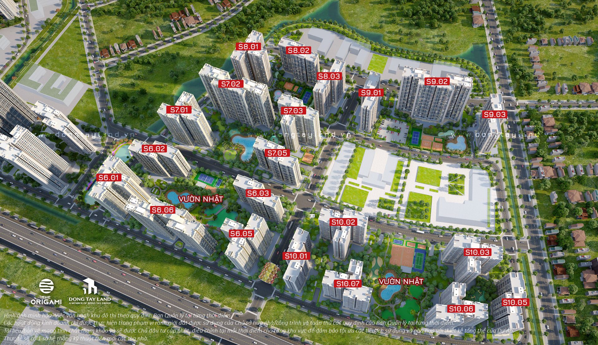 Các tòa nhà The Origami - Vinhomes Grand Park
