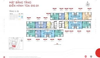 Mặt bằng điển hình các toà S10 The Origami Vinhomes Grand Park