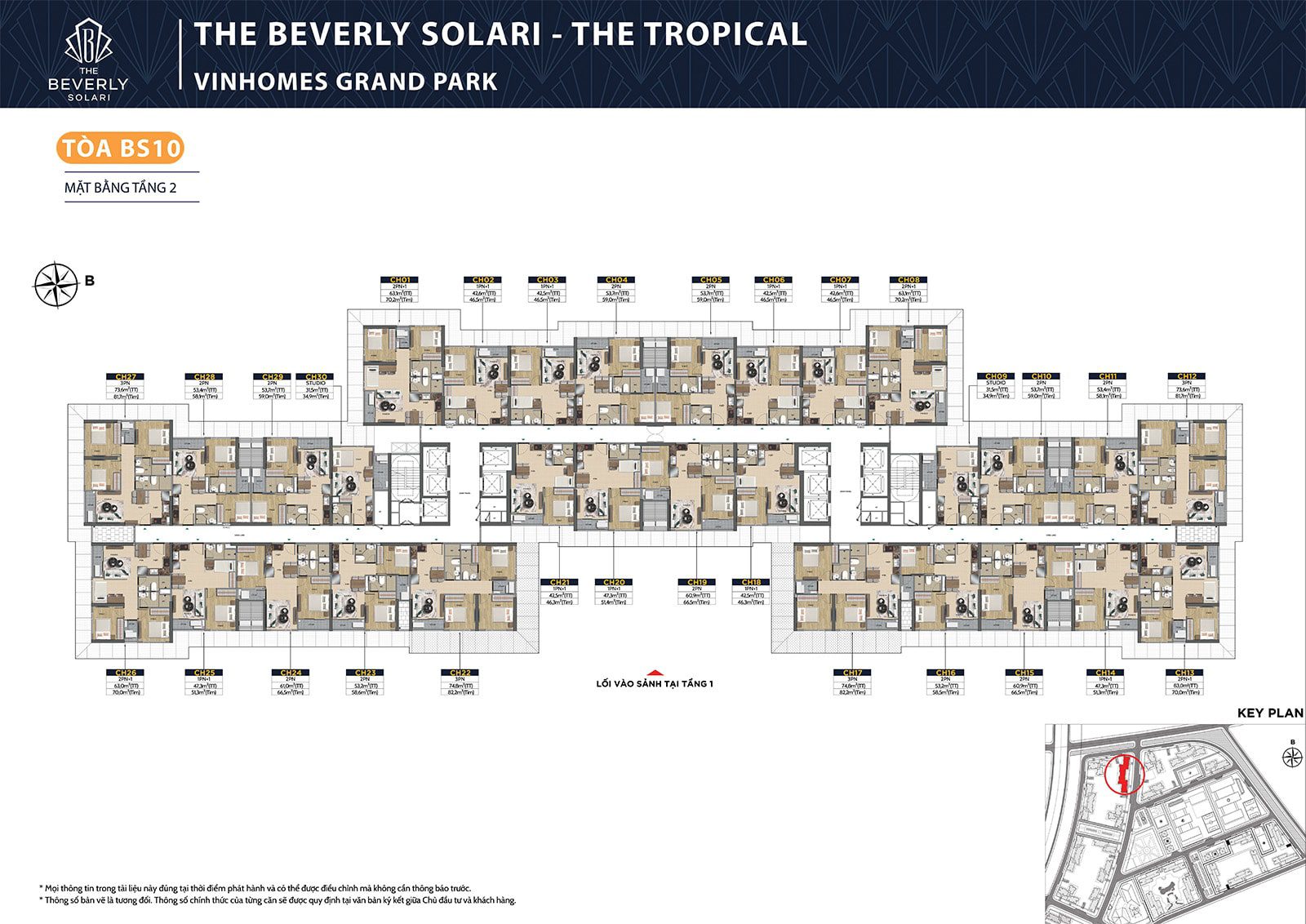 Mặt bằng các tòa căn hộ The Tropical - The Beverly Solari Vinhomes Grand Park - 159