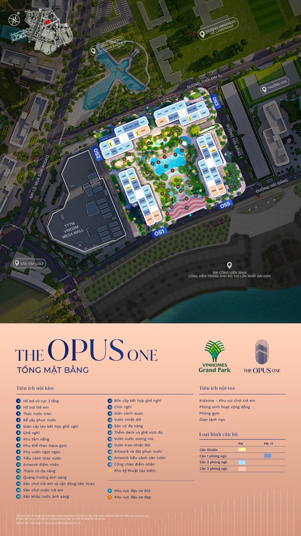 mặt bằng tổng the opus one