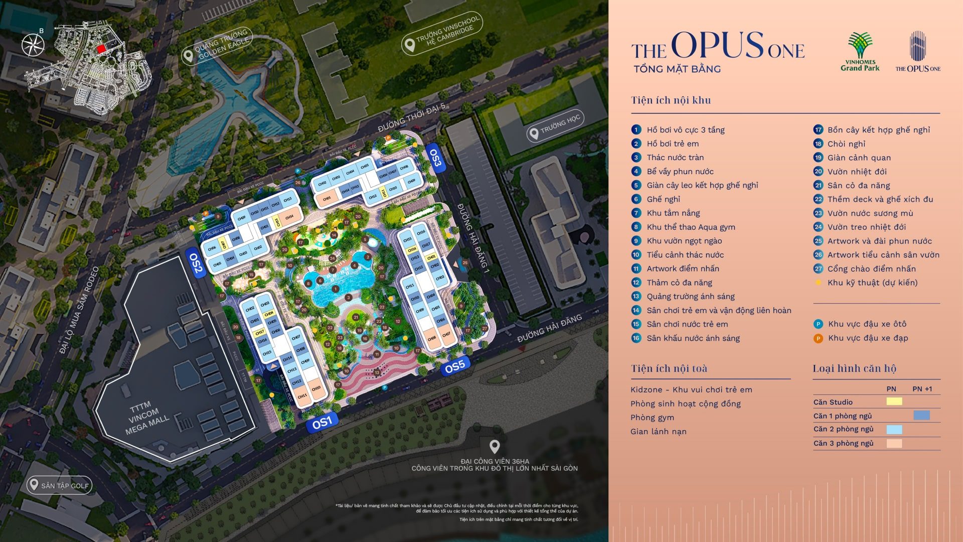 mặt bằng the opus one Vinhomes