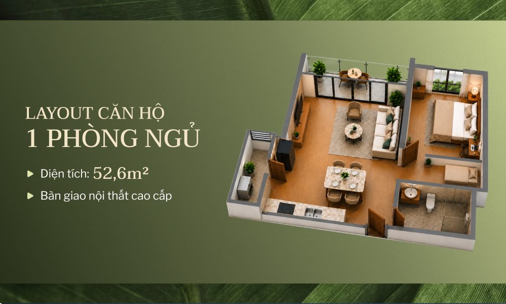 Layout căn hộ 1PN Imperia Sensa Park