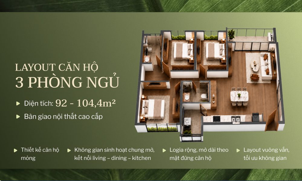 Layout căn hộ 3PN Imperia Sensa Park